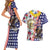 Hawaii and United States Together Couples Matching Short Sleeve Bodycon Dress and Hawaiian Shirt Seal of Hawaii and Bald Eagle - Polynesian Pride