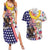 Hawaii and United States Together Couples Matching Summer Maxi Dress and Hawaiian Shirt Seal of Hawaii and Bald Eagle - Polynesian Pride