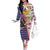 Hawaii and United States Together Family Matching Off The Shoulder Long Sleeve Dress and Hawaiian Shirt Seal of Hawaii and Bald Eagle - Polynesian Pride