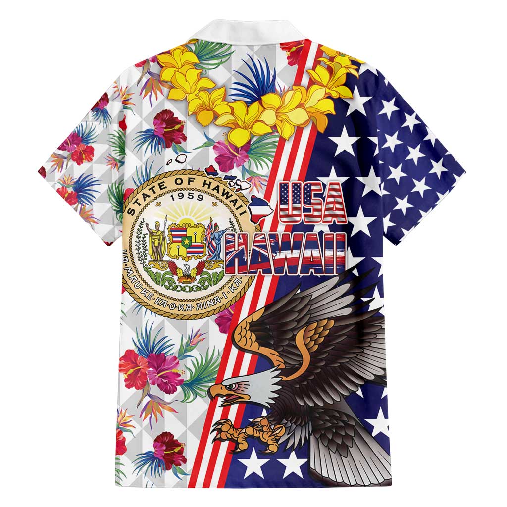 Hawaii and United States Together Family Matching Summer Maxi Dress and Hawaiian Shirt Seal of Hawaii and Bald Eagle LT03 - Polynesian Pride