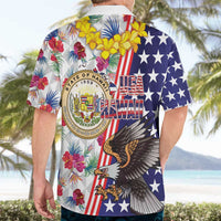Hawaii and United States Together Hawaiian Shirt Seal of Hawaii and Bald Eagle - Polynesian Pride