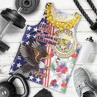 Hawaii and United States Together Men Tank Top Seal of Hawaii and Bald Eagle - Polynesian Pride