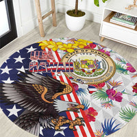 Hawaii and United States Together Round Carpet Seal of Hawaii and Bald Eagle - Polynesian Pride