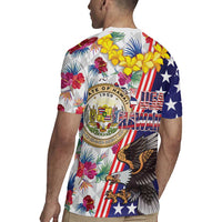 Hawaii and United States Together Rugby Jersey Seal of Hawaii and Bald Eagle - Polynesian Pride