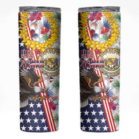 Hawaii and United States Together Skinny Tumbler Seal of Hawaii and Bald Eagle - Polynesian Pride