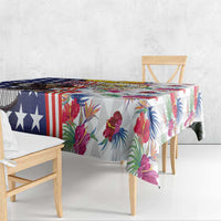 Hawaii and United States Together Tablecloth Seal of Hawaii and Bald Eagle - Polynesian Pride