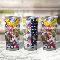 Hawaii and United States Together Tumbler Cup Seal of Hawaii and Bald Eagle - Polynesian Pride