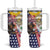 Hawaii and United States Together Tumbler With Handle Seal of Hawaii and Bald Eagle - Polynesian Pride
