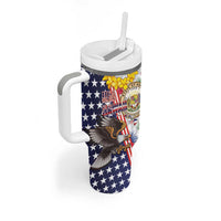 Hawaii and United States Together Tumbler With Handle Seal of Hawaii and Bald Eagle - Polynesian Pride