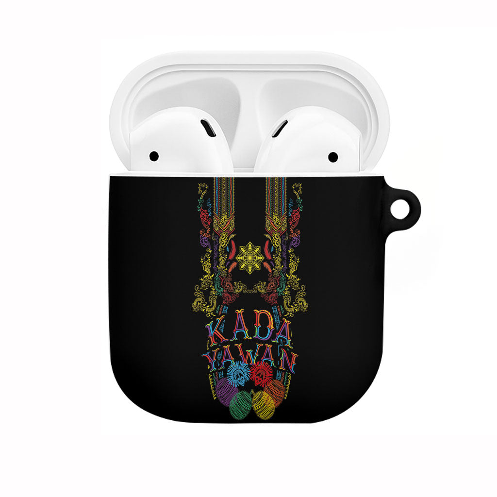 Philippines Kadayawan Festival AirPods Case Polynesian Tribal Art Barong Style LT03 Black - Polynesian Pride