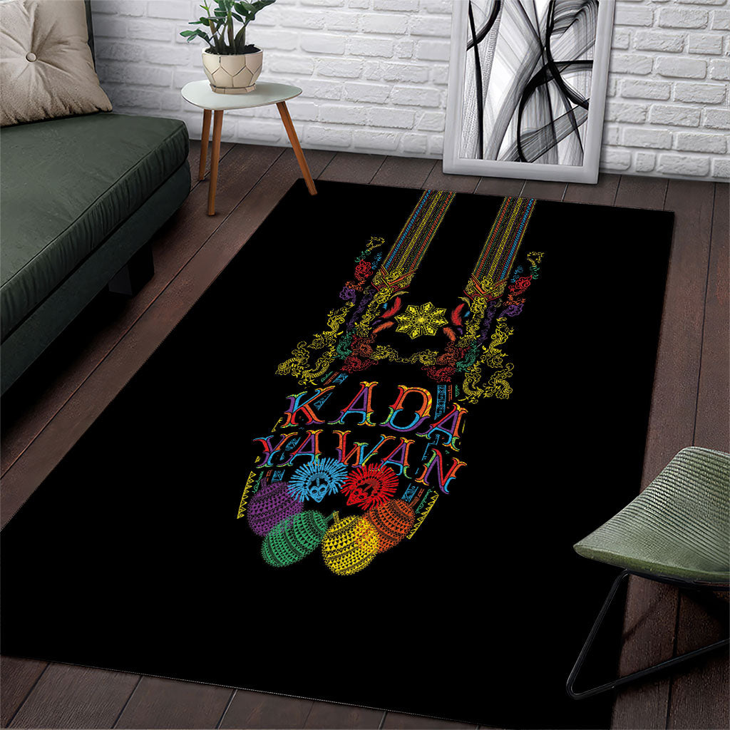 Philippines Kadayawan Festival Area Rug Polynesian Tribal Art Barong Style LT03 Black - Polynesian Pride