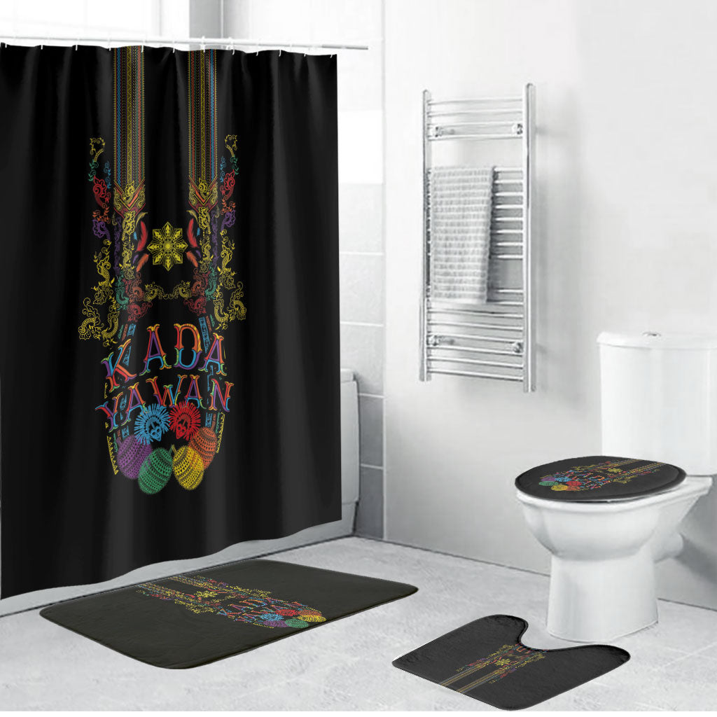 Philippines Kadayawan Festival Bathroom Set Polynesian Tribal Art Barong Style LT03 Bathroom Set (4 pcs) Black - Polynesian Pride
