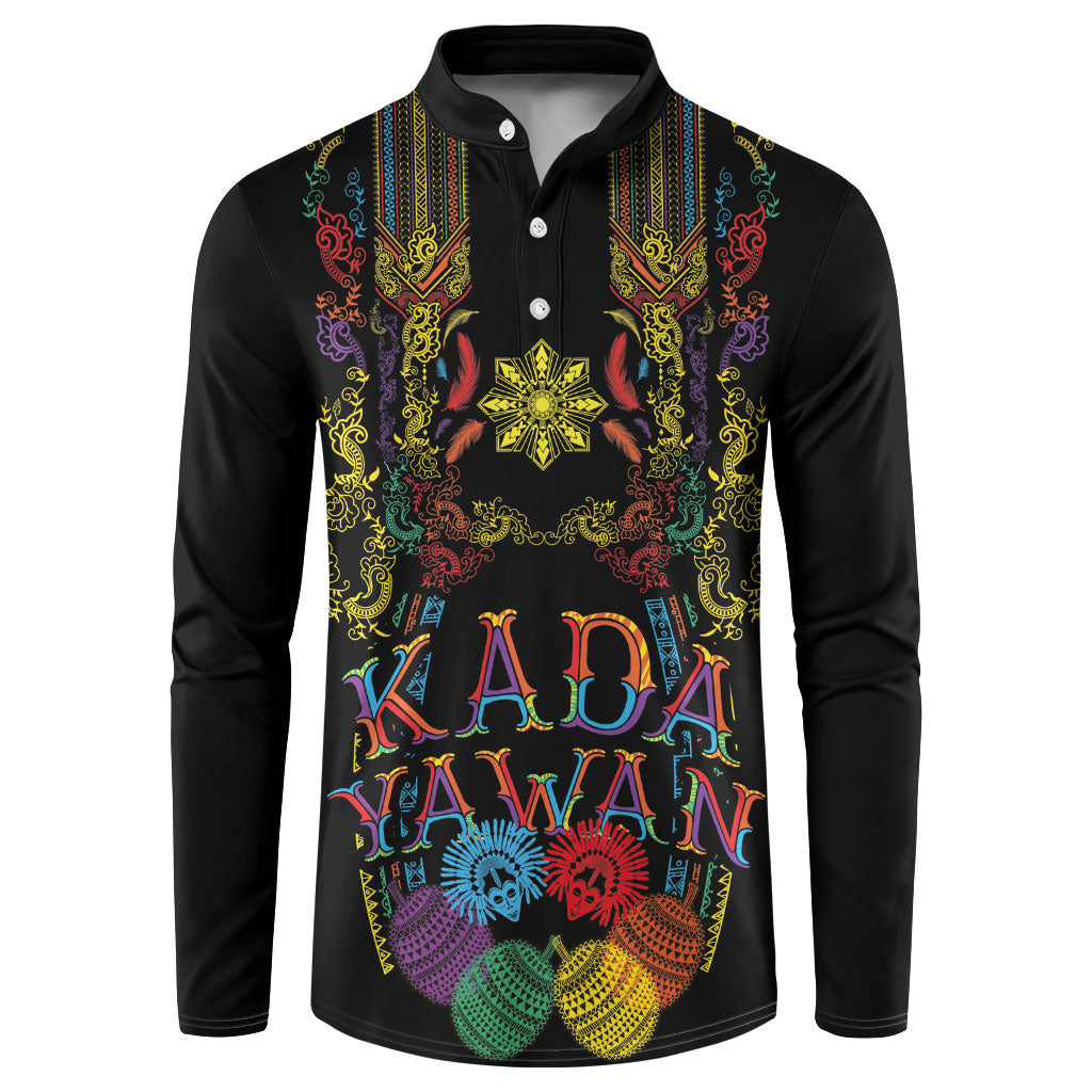 Philippines Kadayawan Festival Button Sweatshirt Polynesian Tribal Art Barong Style