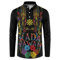 Philippines Kadayawan Festival Button Sweatshirt Polynesian Tribal Art Barong Style