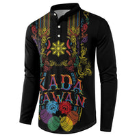 Philippines Kadayawan Festival Button Sweatshirt Polynesian Tribal Art Barong Style