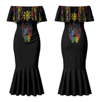 Philippines Kadayawan Festival Couples Matching Mermaid Dress and Long Sleeve Button Shirt Polynesian Tribal Art Barong Style LT03 - Polynesian Pride
