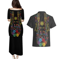 Philippines Kadayawan Festival Couples Matching Puletasi and Hawaiian Shirt Polynesian Tribal Art Barong Style