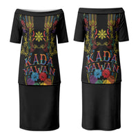 Philippines Kadayawan Festival Couples Matching Puletasi and Hawaiian Shirt Polynesian Tribal Art Barong Style LT03 - Polynesian Pride