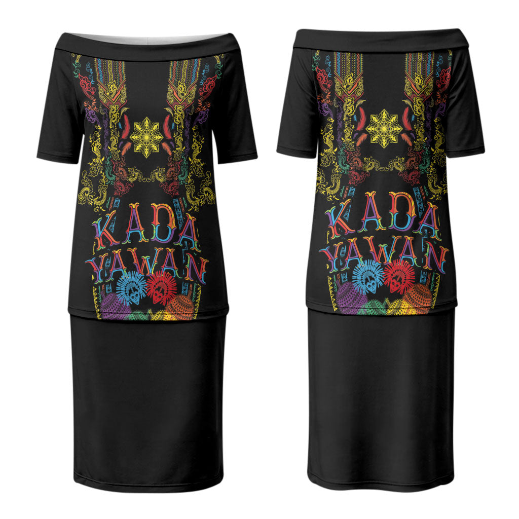 Philippines Kadayawan Festival Couples Matching Puletasi and Long Sleeve Button Shirt Polynesian Tribal Art Barong Style LT03 - Polynesian Pride