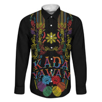 Philippines Kadayawan Festival Family Matching Off The Shoulder Long Sleeve Dress and Hawaiian Shirt Polynesian Tribal Art Barong Style