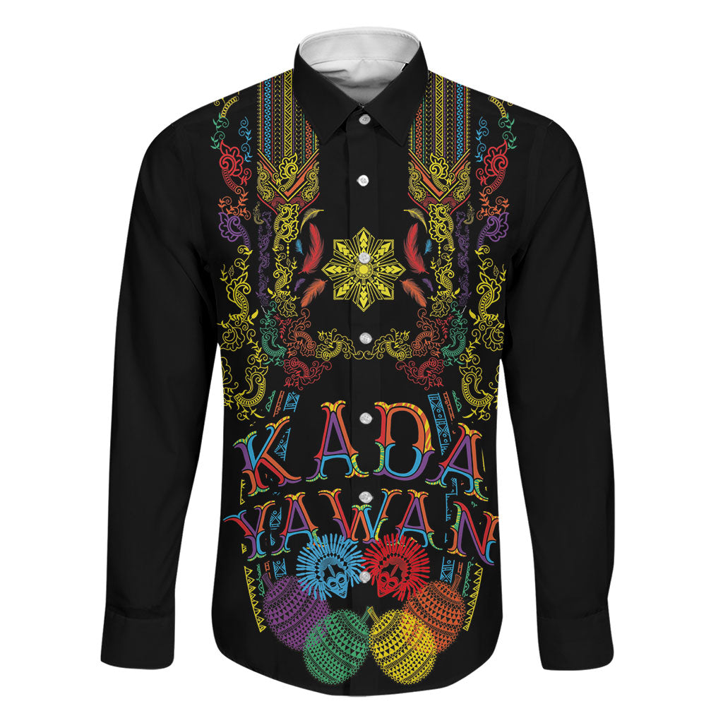 Philippines Kadayawan Festival Family Matching Off Shoulder Maxi Dress and Hawaiian Shirt Polynesian Tribal Art Barong Style