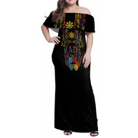 Philippines Kadayawan Festival Family Matching Off Shoulder Maxi Dress and Hawaiian Shirt Polynesian Tribal Art Barong Style