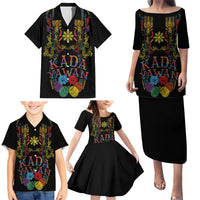 Philippines Kadayawan Festival Family Matching Puletasi and Hawaiian Shirt Polynesian Tribal Art Barong Style