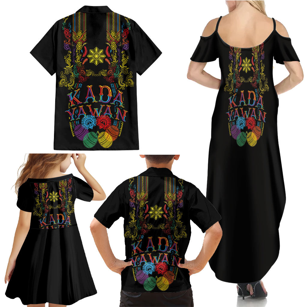 Philippines Kadayawan Festival Family Matching Summer Maxi Dress and Hawaiian Shirt Polynesian Tribal Art Barong Style