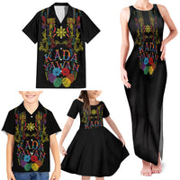 Philippines Kadayawan Festival Family Matching Tank Maxi Dress and Hawaiian Shirt Polynesian Tribal Art Barong Style