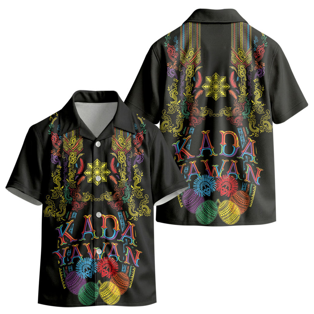 Philippines Kadayawan Festival Kid Hawaiian Shirt Polynesian Tribal Art Barong Style LT03 - Polynesian Pride
