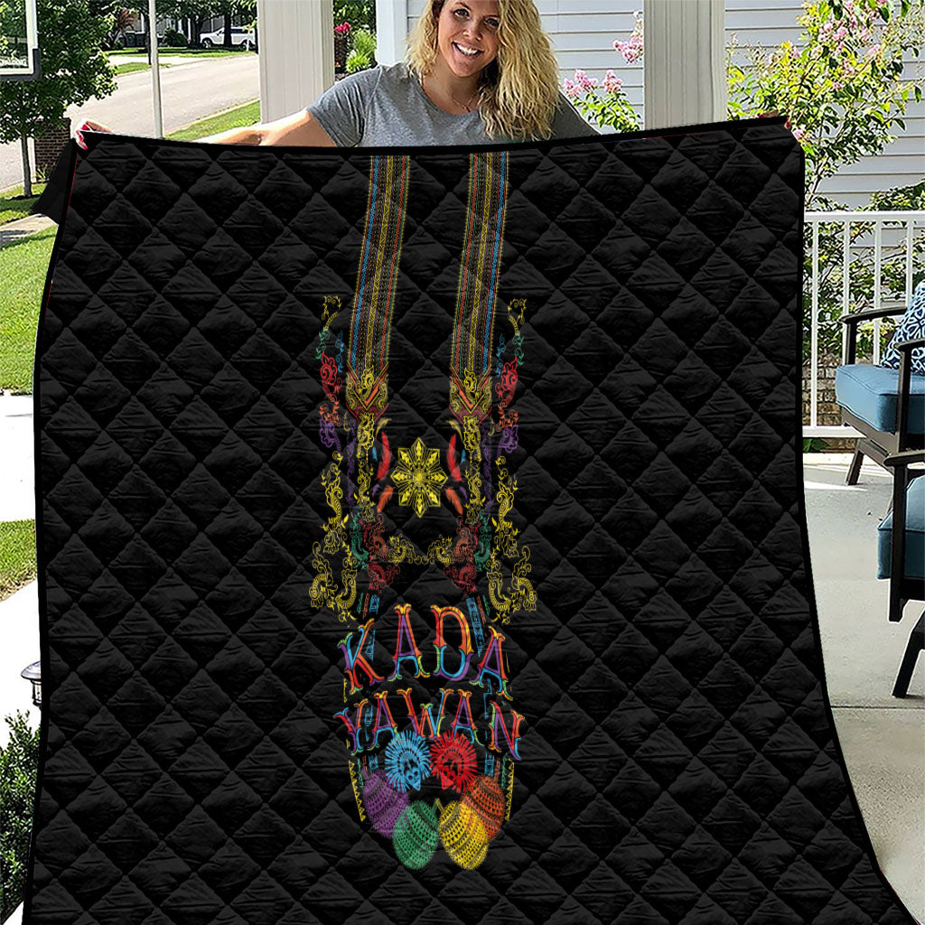 Philippines Kadayawan Festival Quilt Polynesian Tribal Art Barong Style LT03 Black - Polynesian Pride