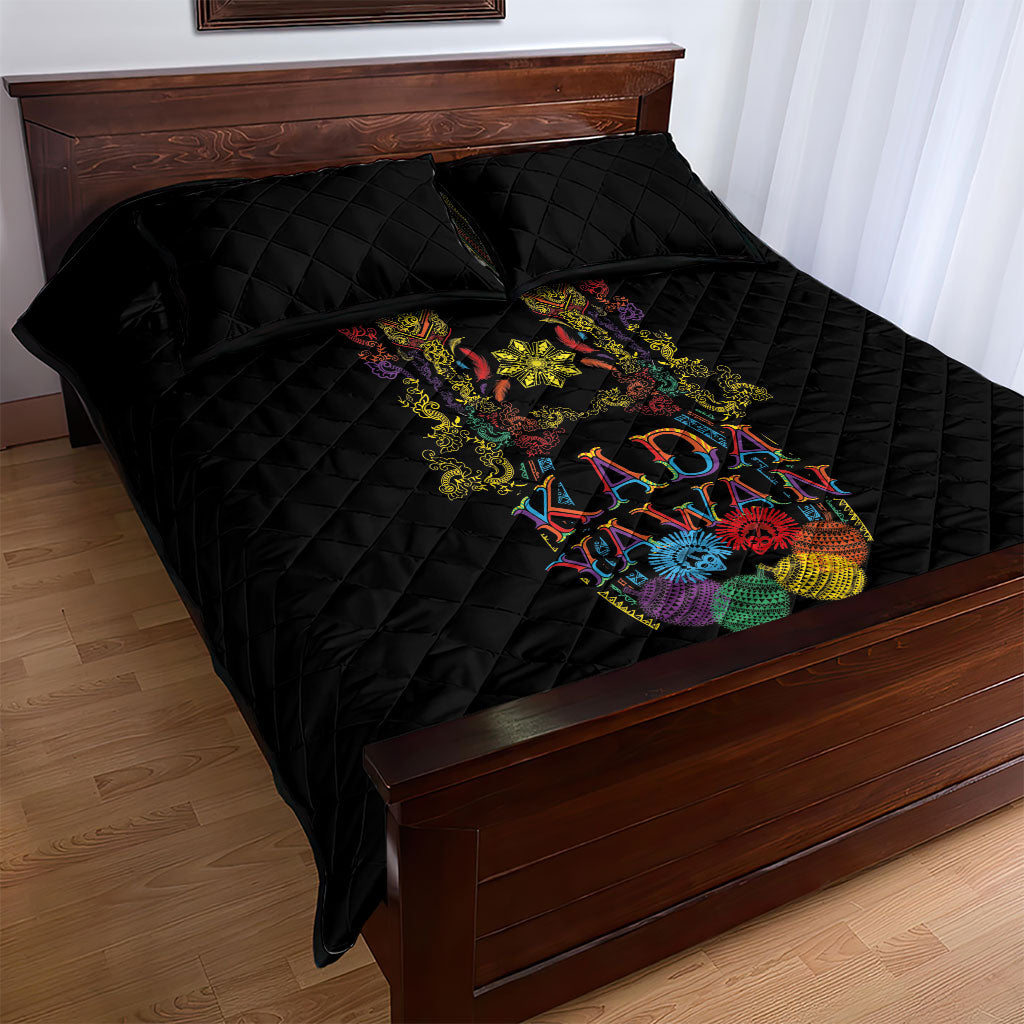 Philippines Kadayawan Festival Quilt Bed Set Polynesian Tribal Art Barong Style