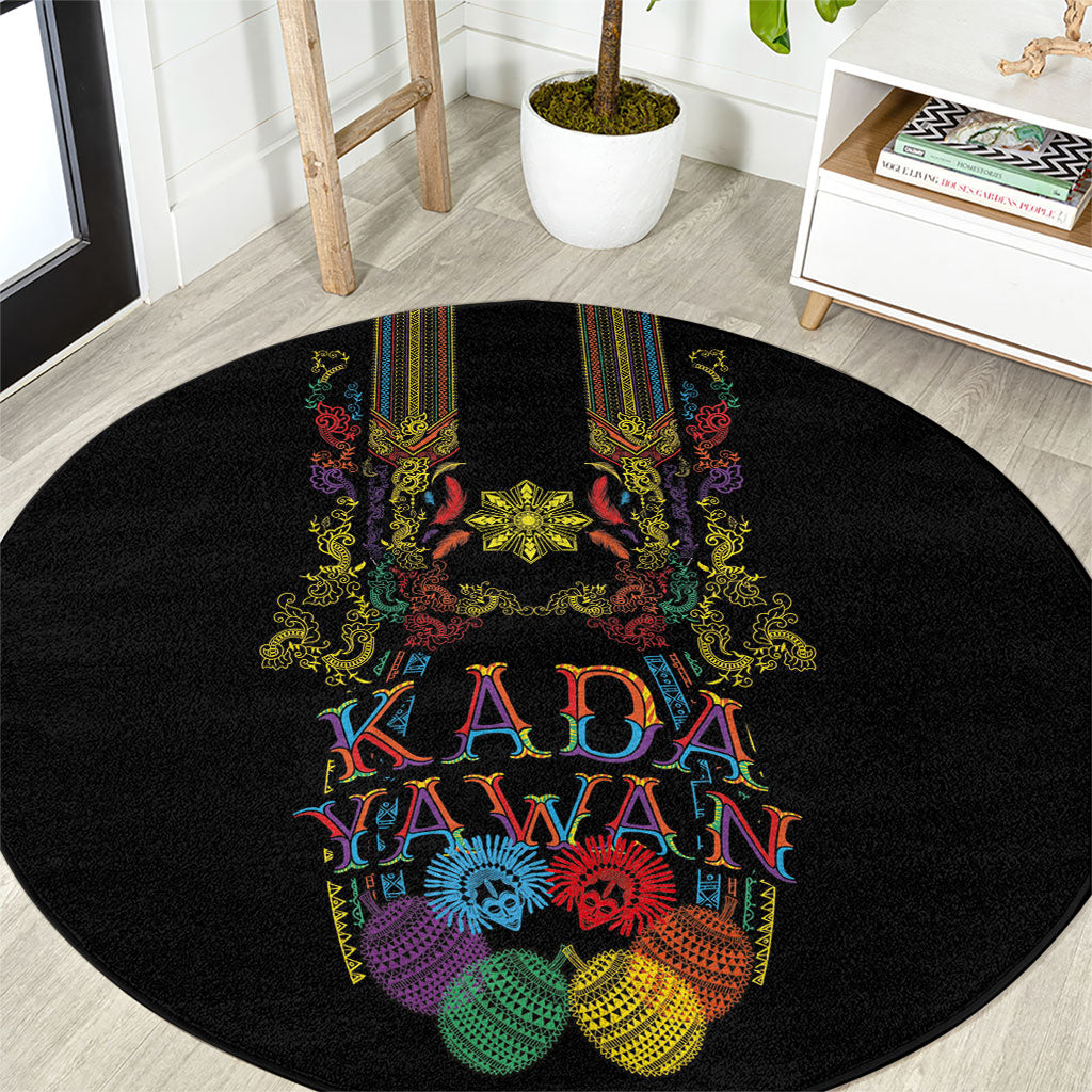 Philippines Kadayawan Festival Round Carpet Polynesian Tribal Art Barong Style