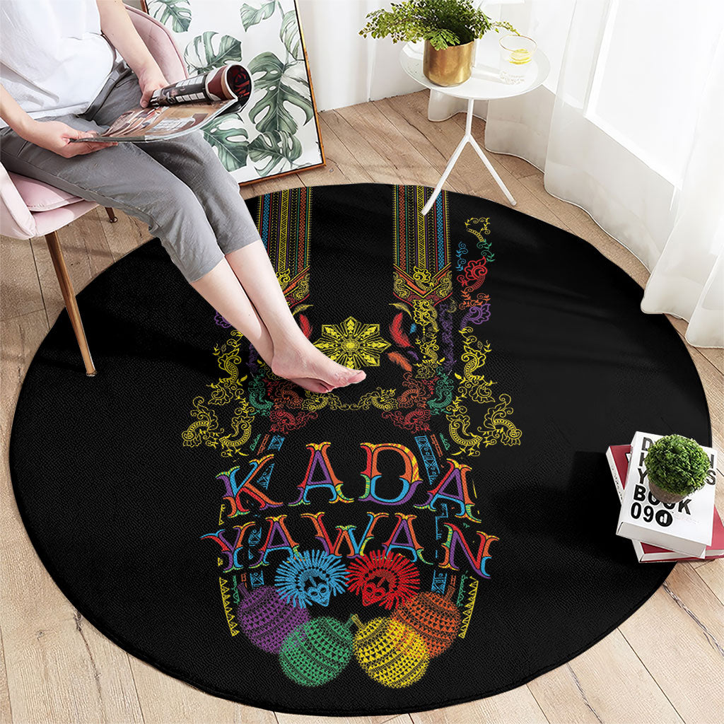 Philippines Kadayawan Festival Round Carpet Polynesian Tribal Art Barong Style