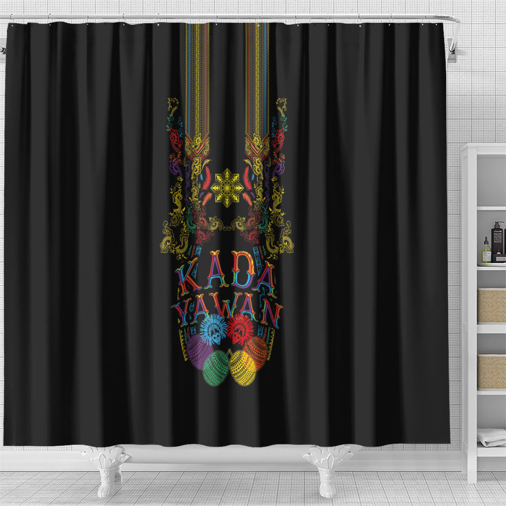 Philippines Kadayawan Festival Shower Curtain Polynesian Tribal Art Barong Style