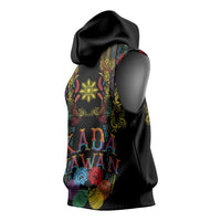 Philippines Kadayawan Festival Sleeveless Hoodie Polynesian Tribal Art Barong Style