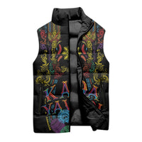 Philippines Kadayawan Festival Sleeveless Puffer Jacket Polynesian Tribal Art Barong Style