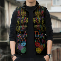 Philippines Kadayawan Festival Sleeveless Puffer Jacket Polynesian Tribal Art Barong Style