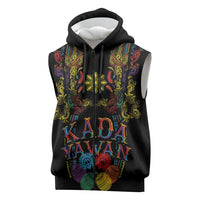 Philippines Kadayawan Festival Sleeveless Zip Hoodie Polynesian Tribal Art Barong Style