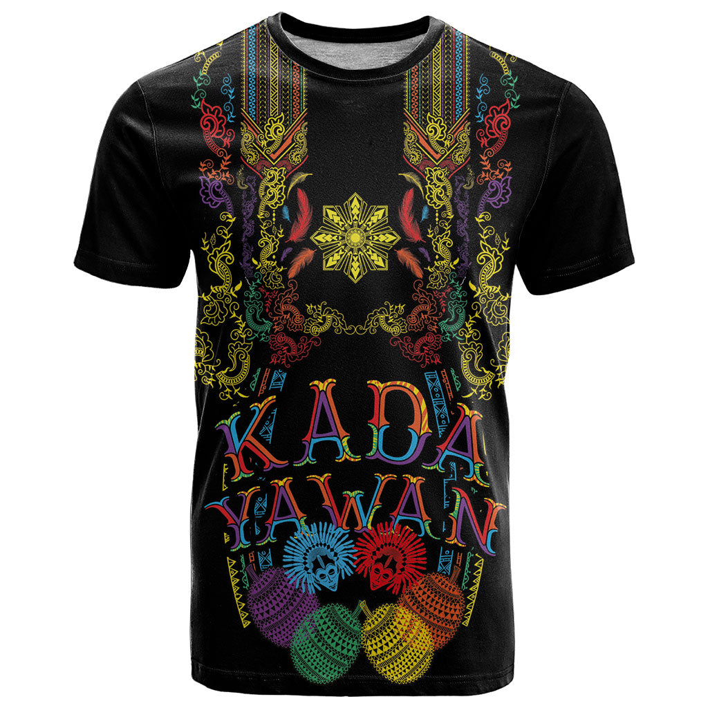Philippines Kadayawan Festival T Shirt Polynesian Tribal Art Barong Style LT03 Black - Polynesian Pride
