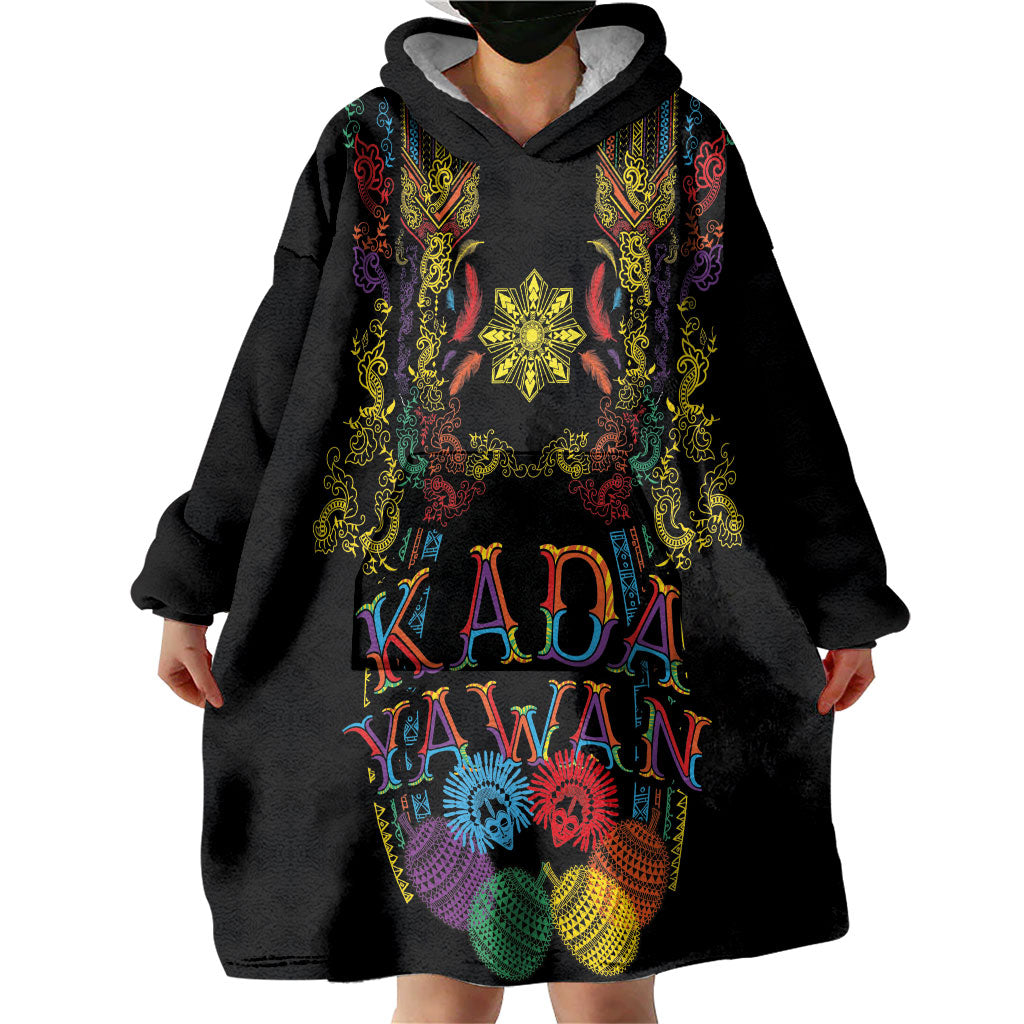 Philippines Kadayawan Festival Wearable Blanket Hoodie Polynesian Tribal Art Barong Style
