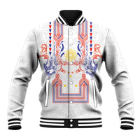 Philippines Barong Style Baseball Jacket Polynesian Kakau Art Tattoos with Tribal Filipino Sun