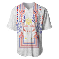 Philippines Barong Style Baseball Jersey Polynesian Kakau Art Tattoos with Tribal Filipino Sun