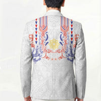 Philippines Barong Style Blazer Polynesian Kakau Art Tattoos with Tribal Filipino Sun