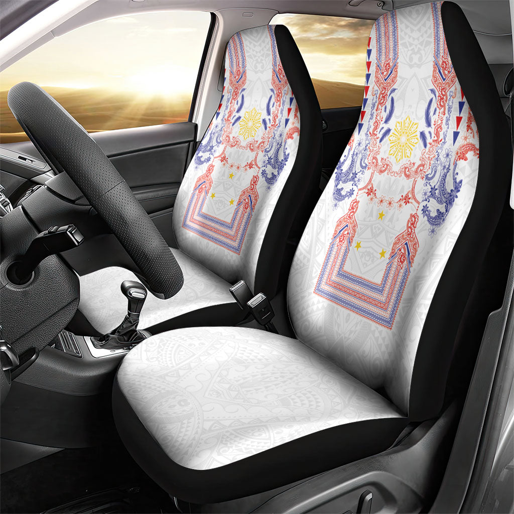 Philippines Barong Style Car Seat Cover Polynesian Kakau Art Tattoos with Tribal Filipino Sun