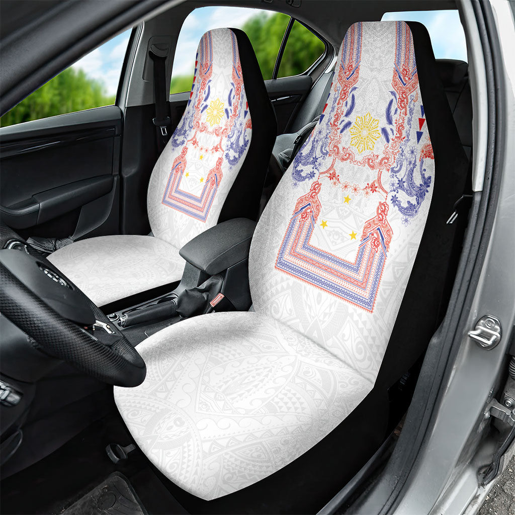 Philippines Barong Style Car Seat Cover Polynesian Kakau Art Tattoos with Tribal Filipino Sun