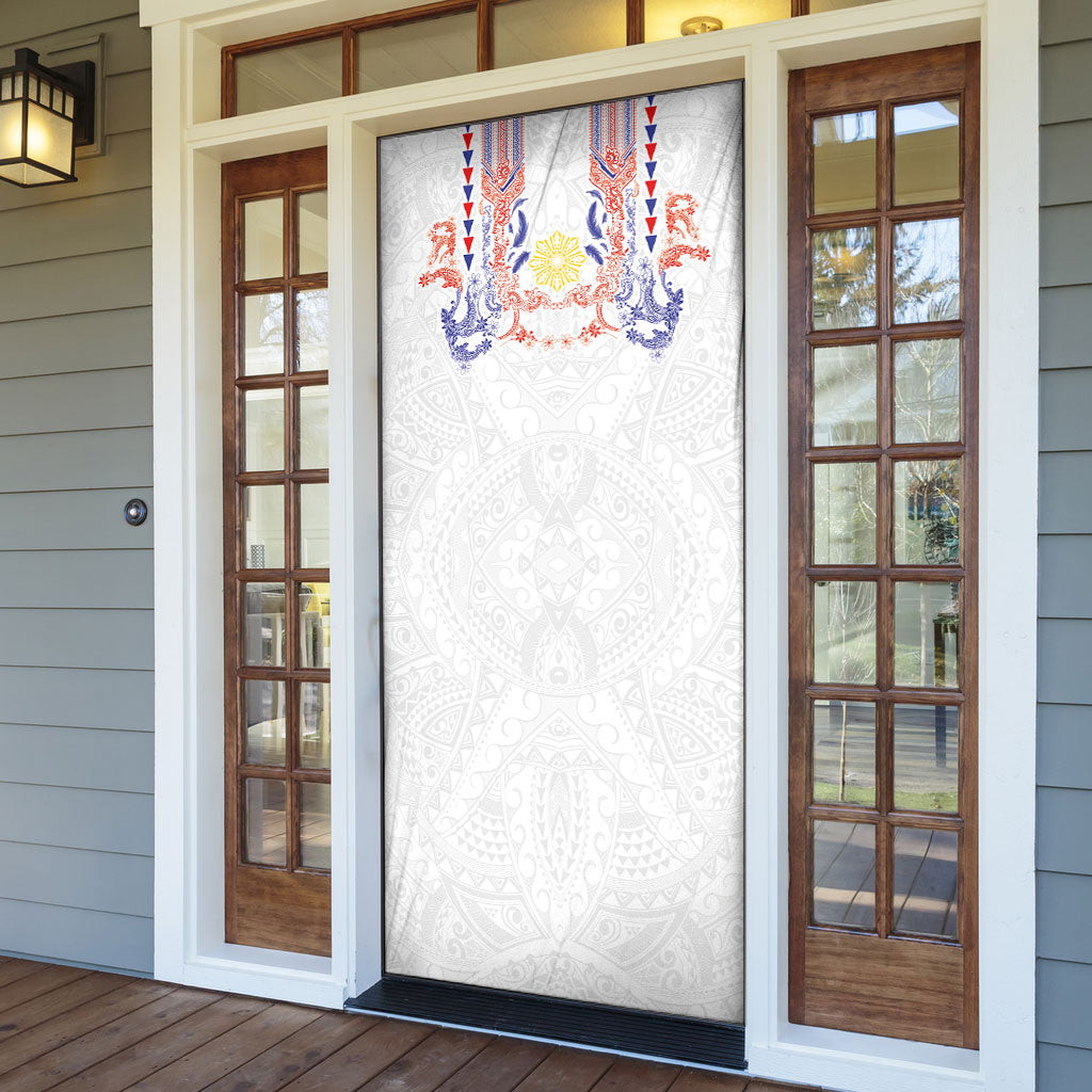 Philippines Barong Style Door Cover Polynesian Kakau Art Tattoos with Tribal Filipino Sun