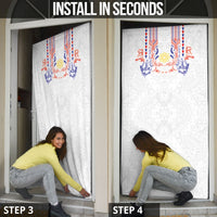 Philippines Barong Style Door Cover Polynesian Kakau Art Tattoos with Tribal Filipino Sun