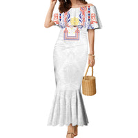 Philippines Barong Style Family Matching Mermaid Dress and Hawaiian Shirt Polynesian Kakau Art Tattoos with Tribal Filipino Sun