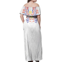 Philippines Barong Style Family Matching Off Shoulder Maxi Dress and Hawaiian Shirt Polynesian Kakau Art Tattoos with Tribal Filipino Sun
